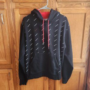 Champion Men's Hooded Sweatshirt in Black and Red Size Medium